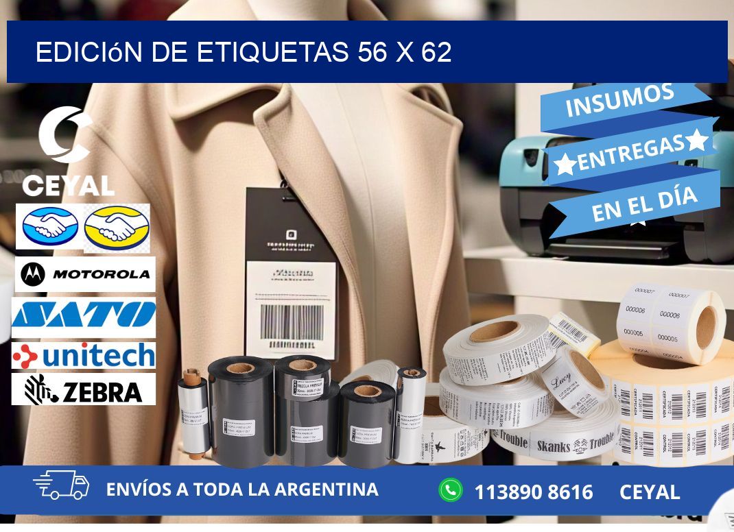 Edición de etiquetas 56 x 62