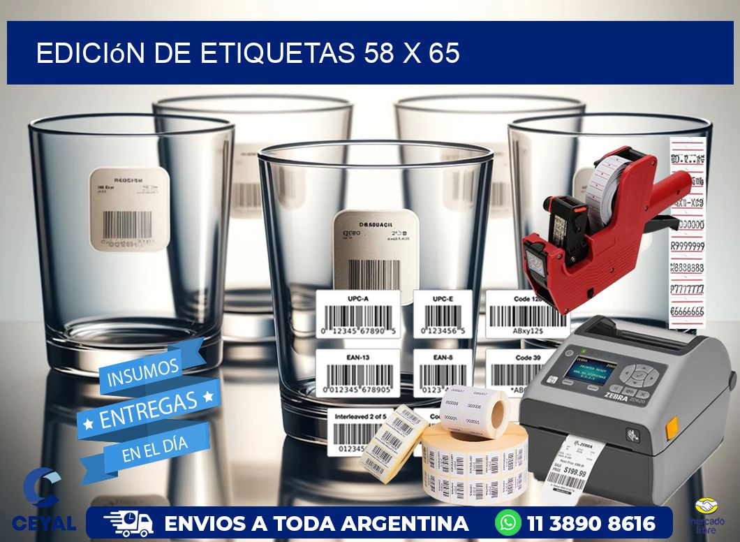 Edición de etiquetas 58 x 65