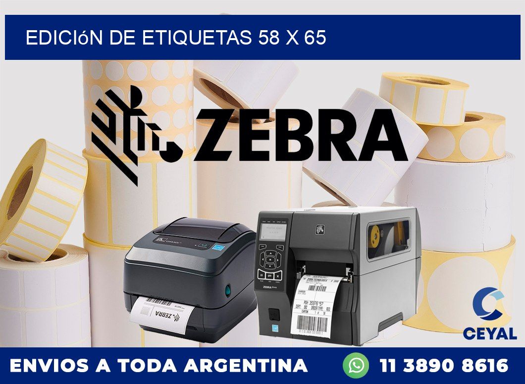 Edición de etiquetas 58 x 65