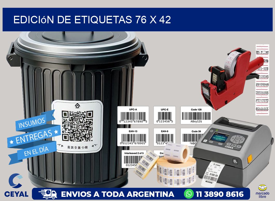 Edición de etiquetas 76 x 42