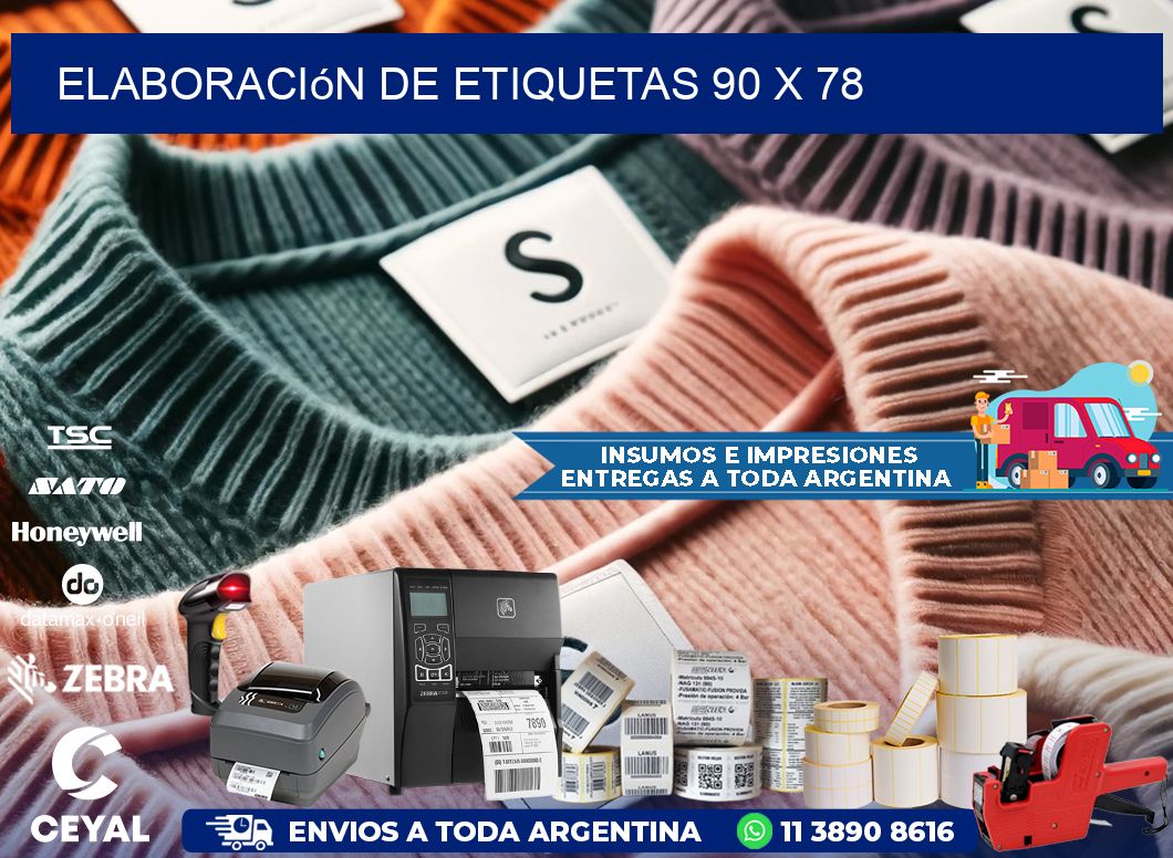 Elaboración de etiquetas 90 x 78