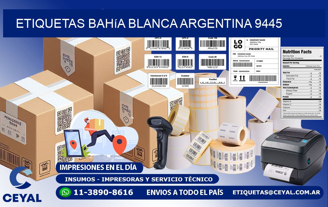 Etiquetas Bahía Blanca Argentina 9445