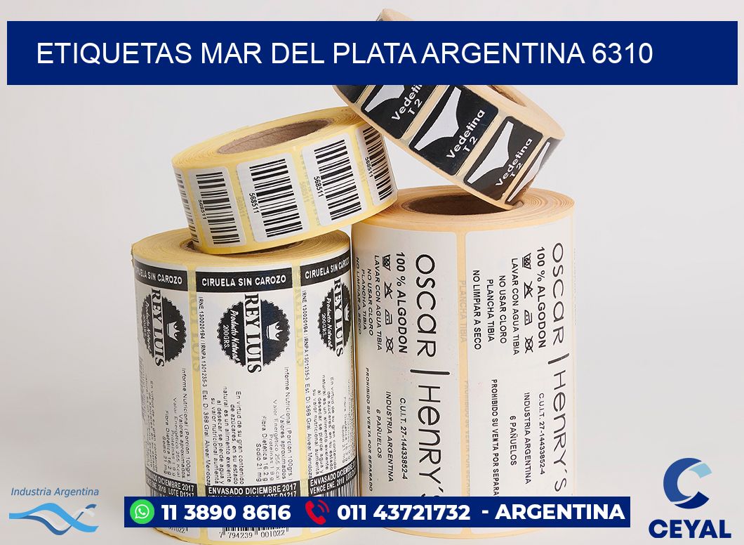 Etiquetas Mar del Plata Argentina 6310