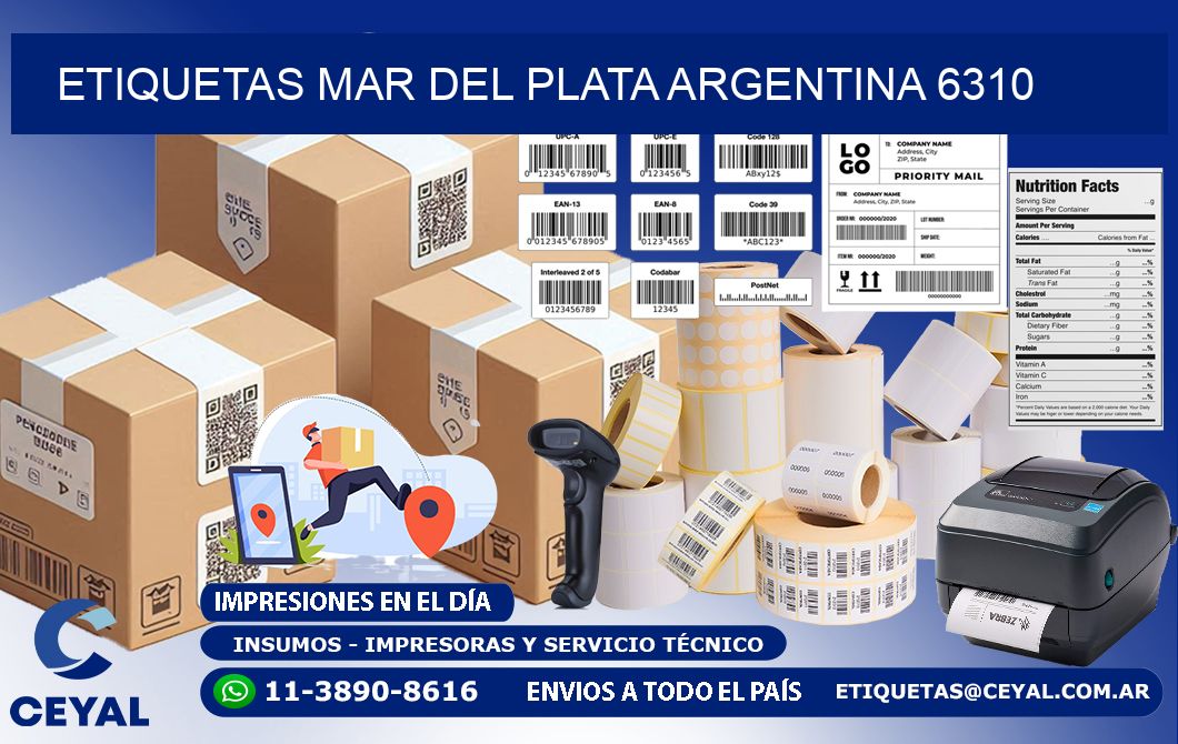 Etiquetas Mar del Plata Argentina 6310