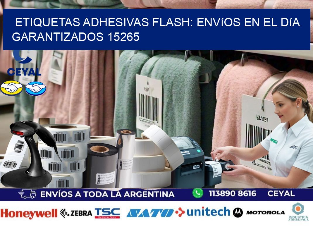 Etiquetas adhesivas Flash: Envíos en el Día Garantizados 15265