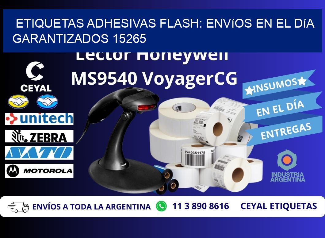 Etiquetas adhesivas Flash: Envíos en el Día Garantizados 15265