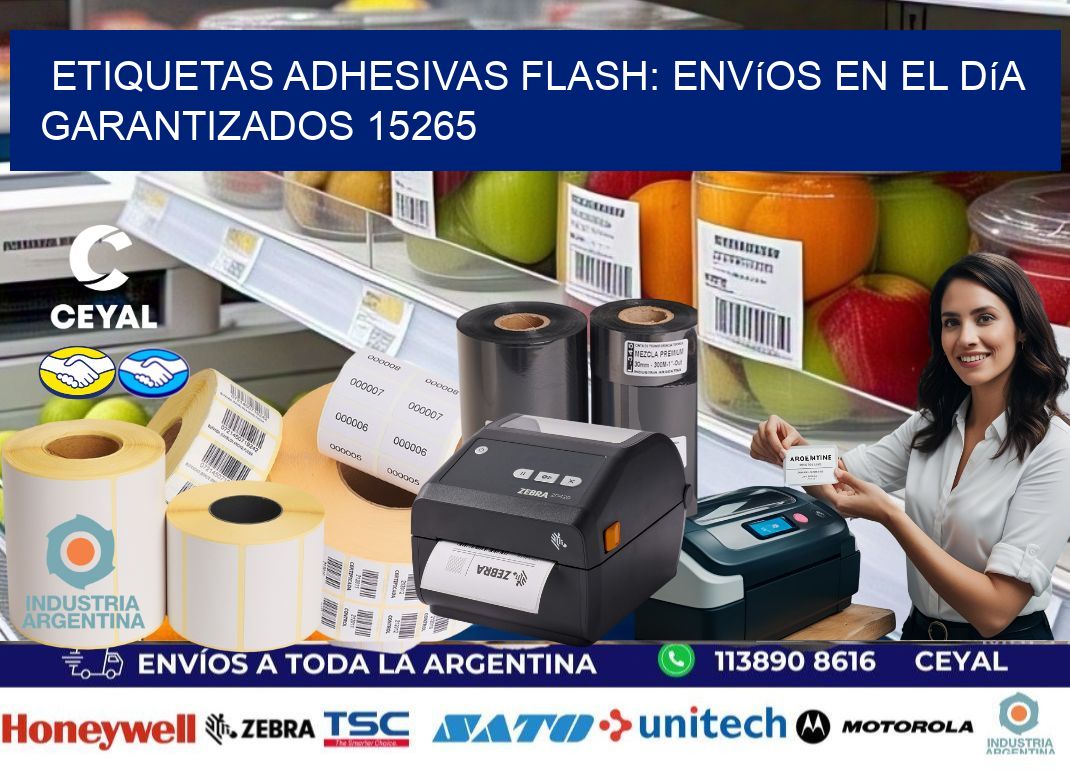 Etiquetas adhesivas Flash: Envíos en el Día Garantizados 15265