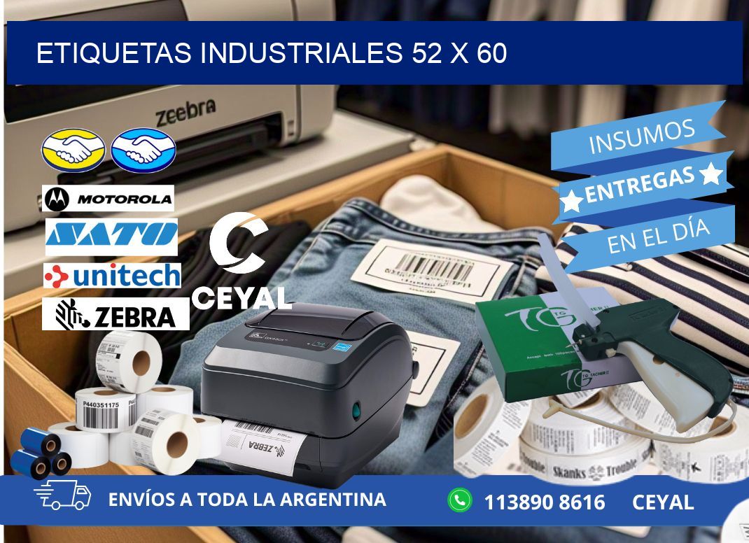 Etiquetas industriales 52 x 60