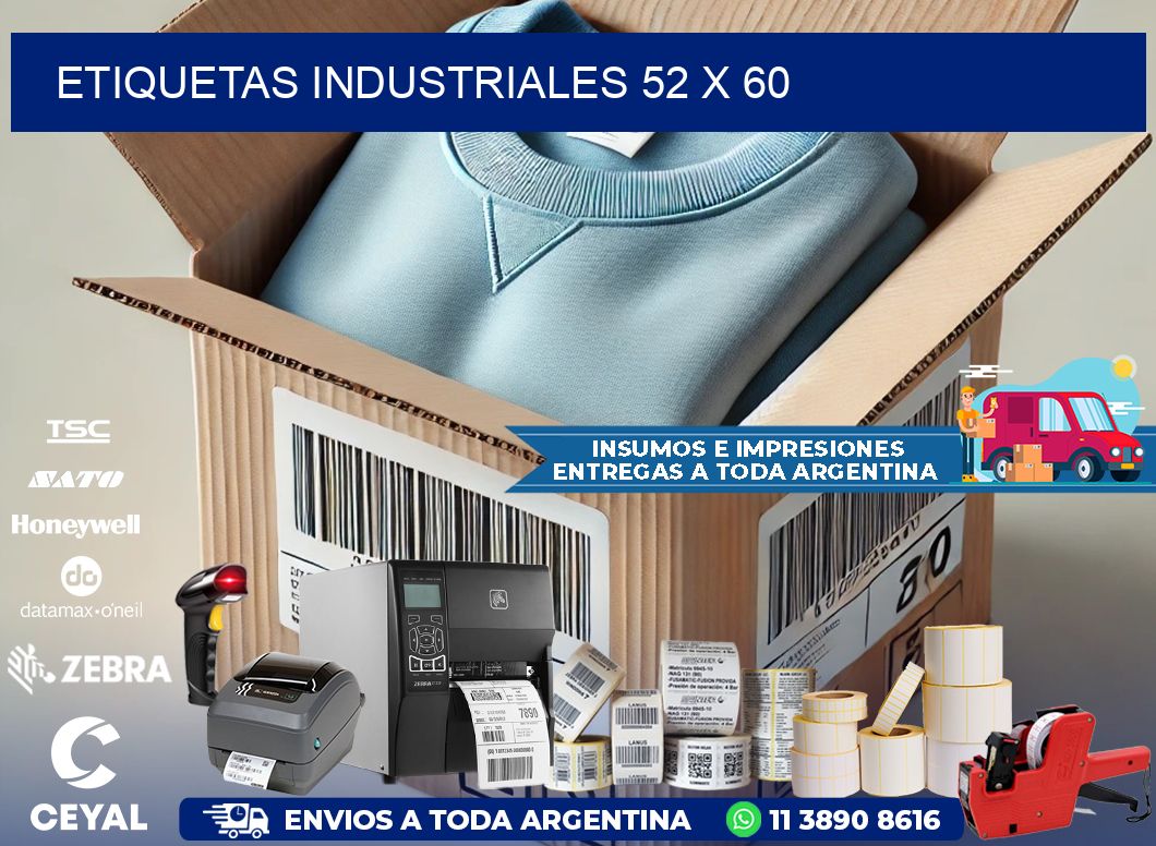 Etiquetas industriales 52 x 60