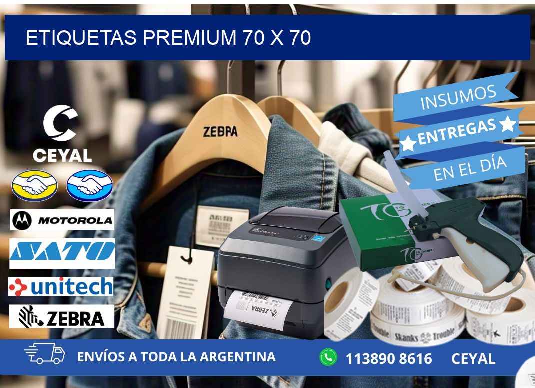 Etiquetas premium 70 x 70