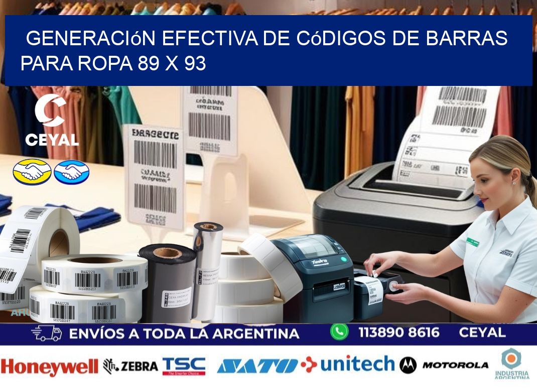 Generación Efectiva de Códigos de Barras para Ropa 89 x 93