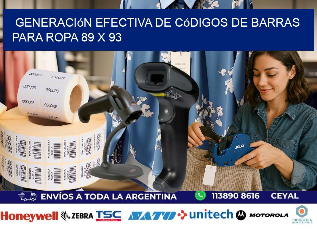 Generación Efectiva de Códigos de Barras para Ropa 89 x 93