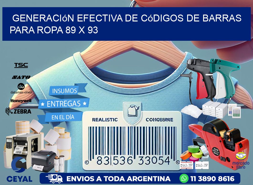 Generación Efectiva de Códigos de Barras para Ropa 89 x 93