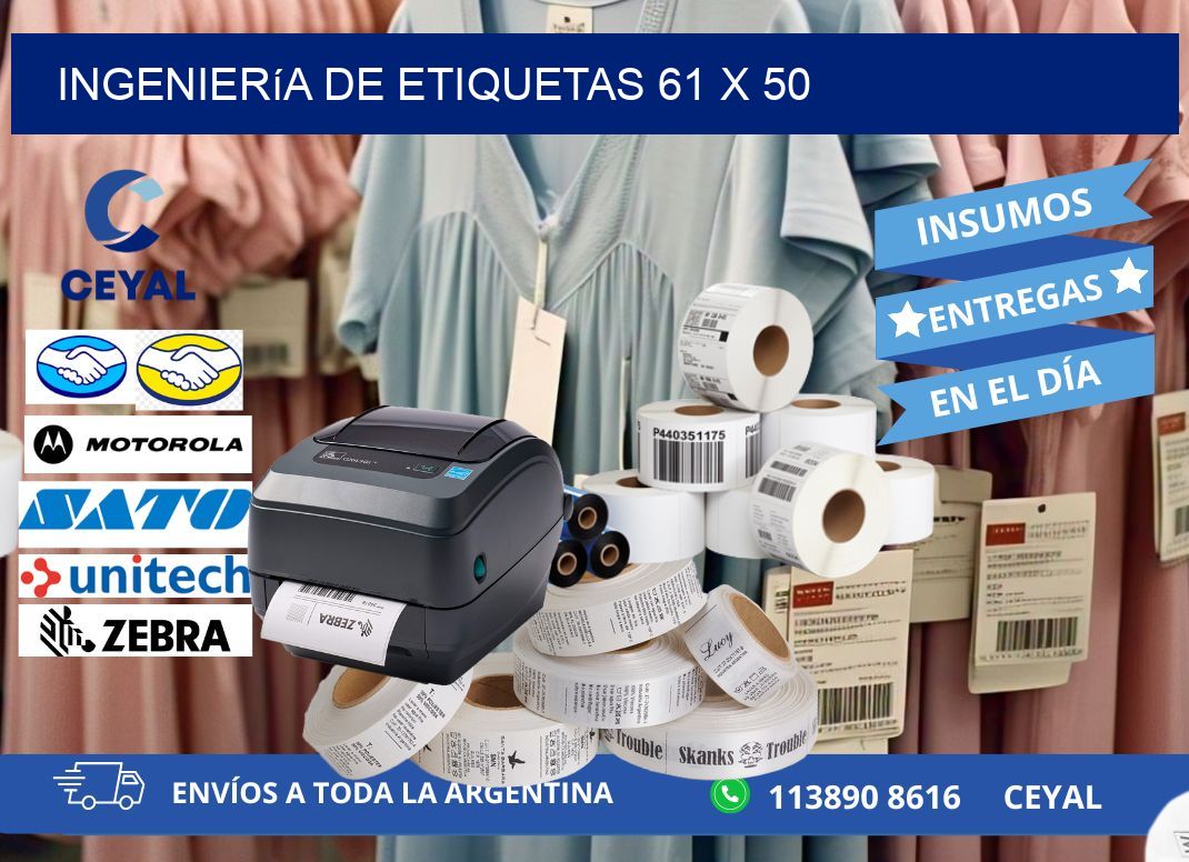 Ingeniería de etiquetas 61 x 50