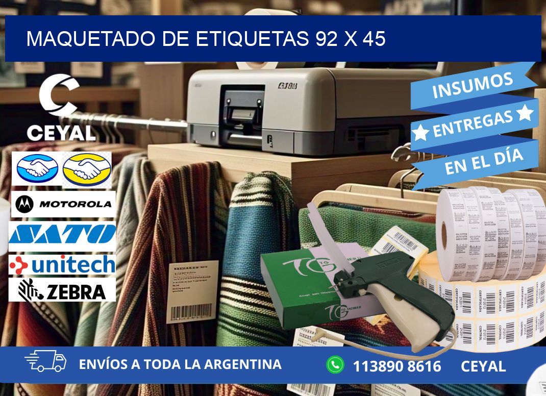 Maquetado de etiquetas 92 x 45