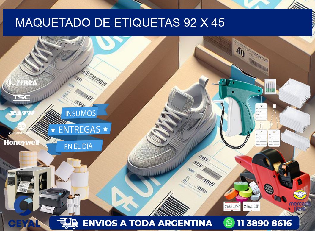 Maquetado de etiquetas 92 x 45