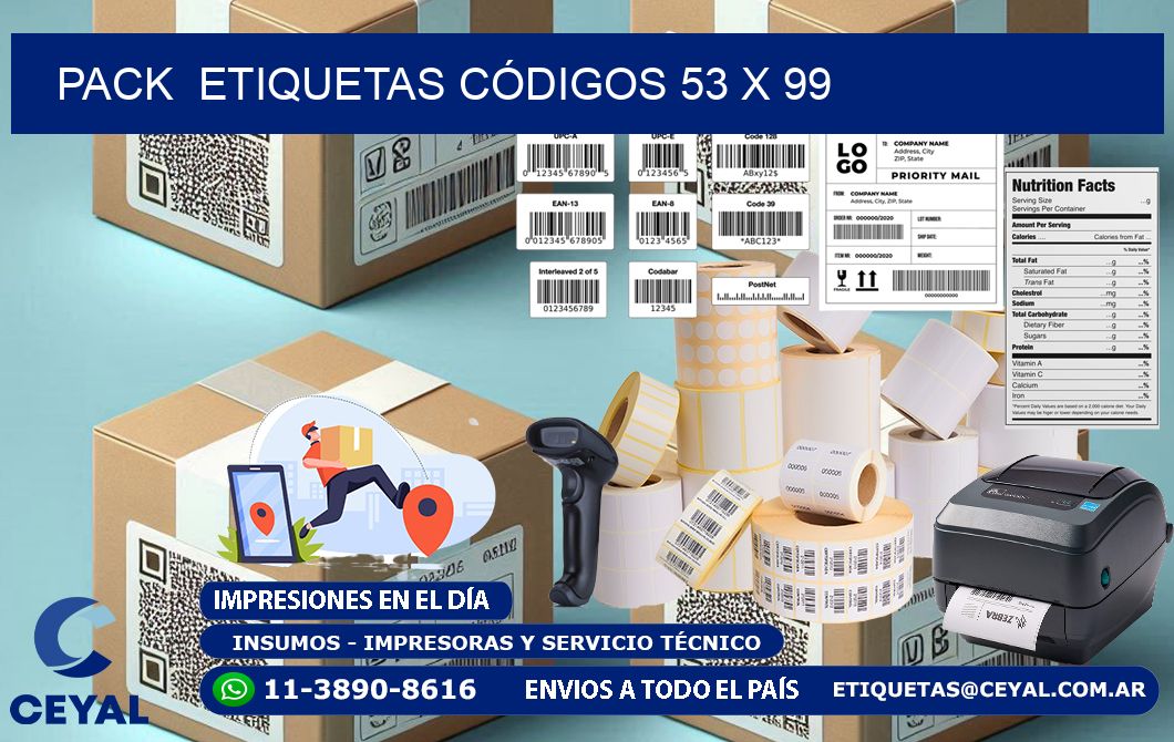 Pack ETIQUETAS CÓDIGOS 53 x 99