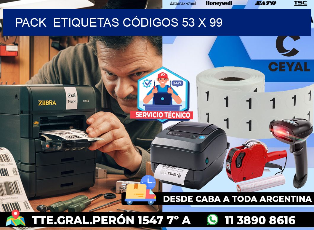 Pack ETIQUETAS CÓDIGOS 53 x 99