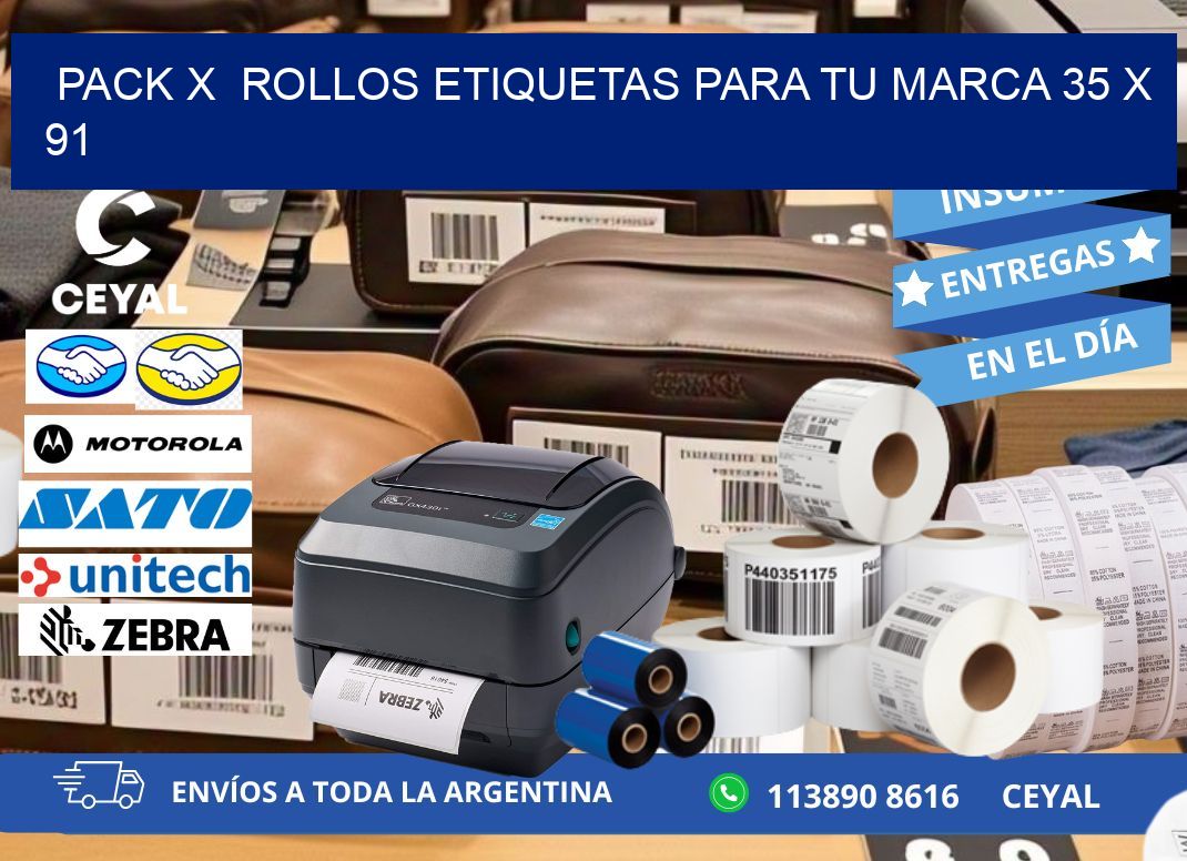 Pack X Rollos Etiquetas para tu marca 35 x 91