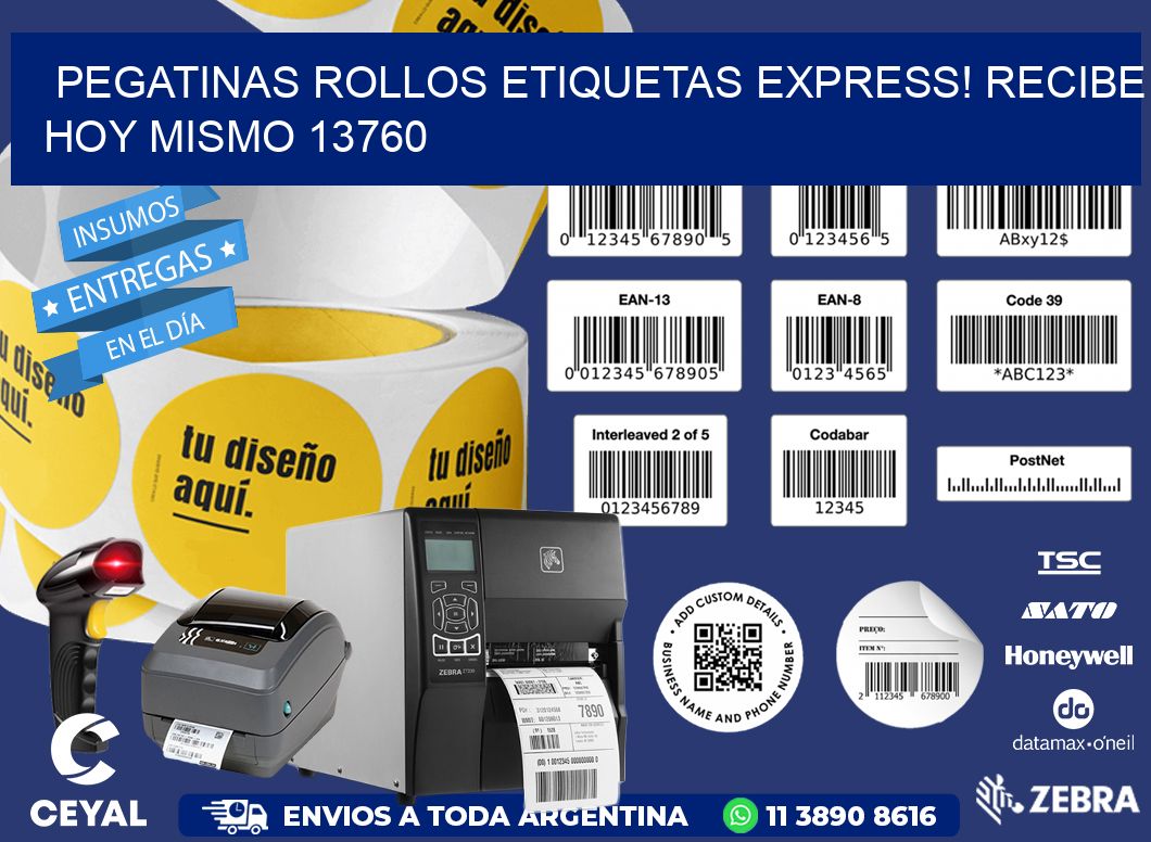 Pegatinas rollos etiquetas Express! Recibe Hoy Mismo 13760