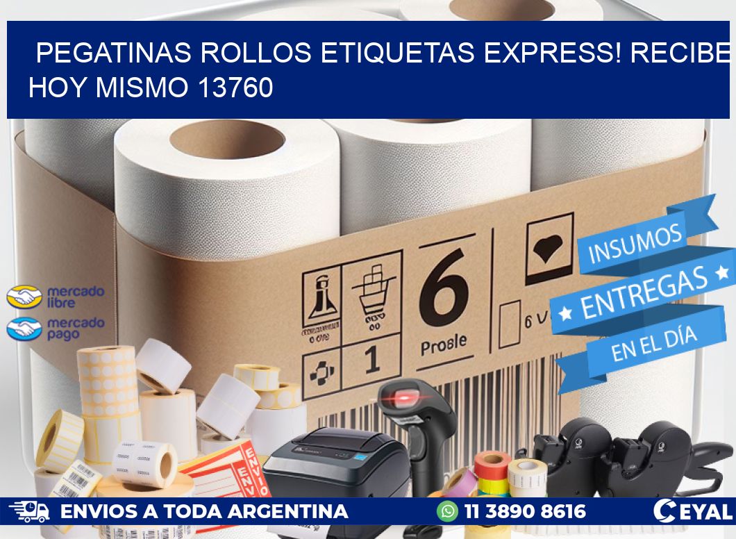 Pegatinas rollos etiquetas Express! Recibe Hoy Mismo 13760