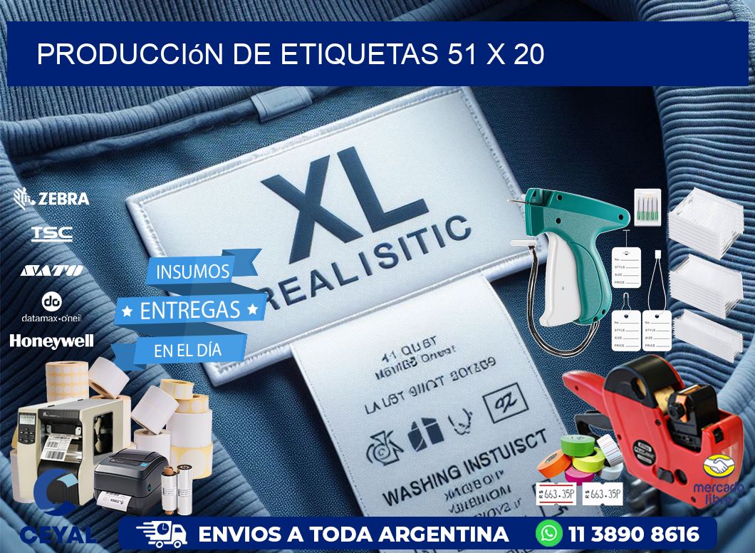 Producción de etiquetas 51 x 20