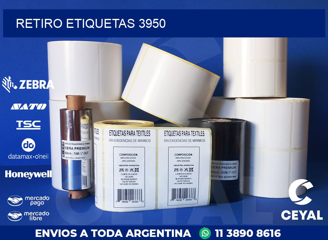 Retiro etiquetas 3950