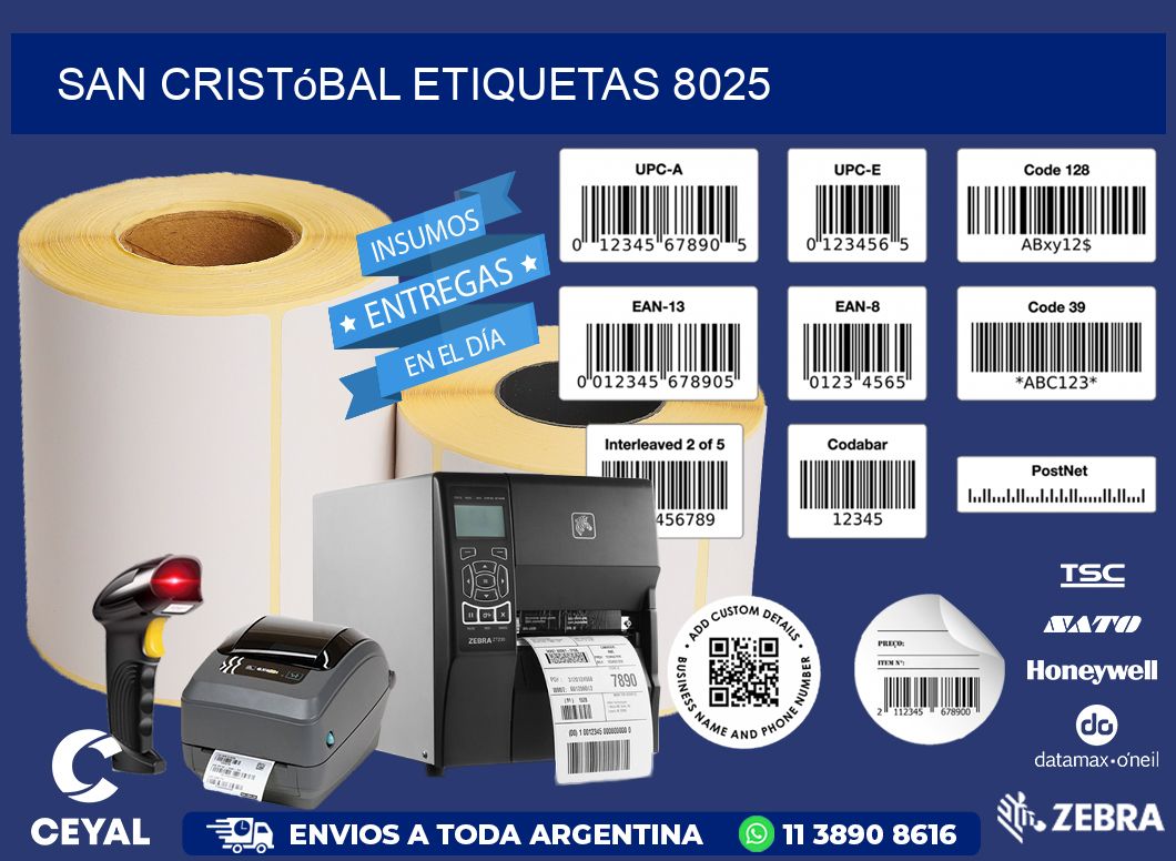 San Cristóbal etiquetas 8025