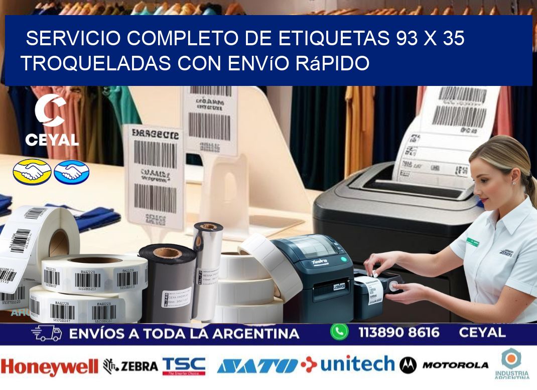 Servicio completo de etiquetas 93 x 35 troqueladas con envío rápido