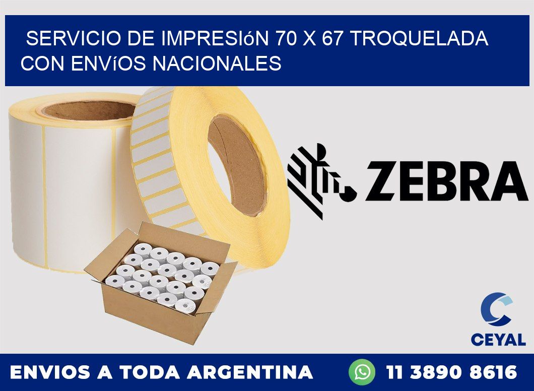 Servicio de impresión 70 x 67 troquelada con envíos nacionales