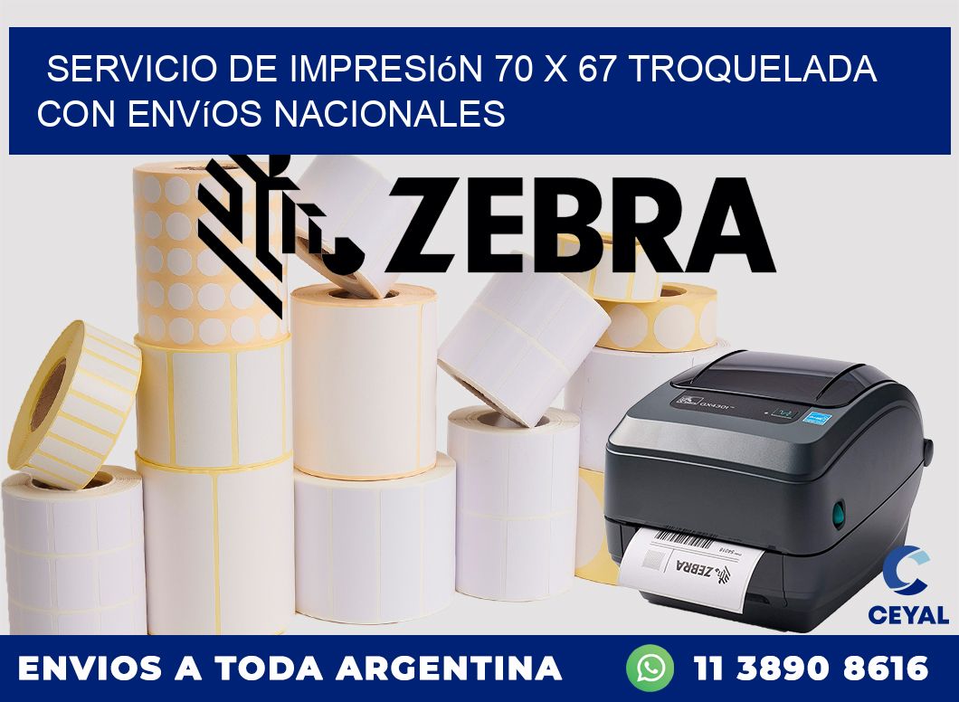 Servicio de impresión 70 x 67 troquelada con envíos nacionales