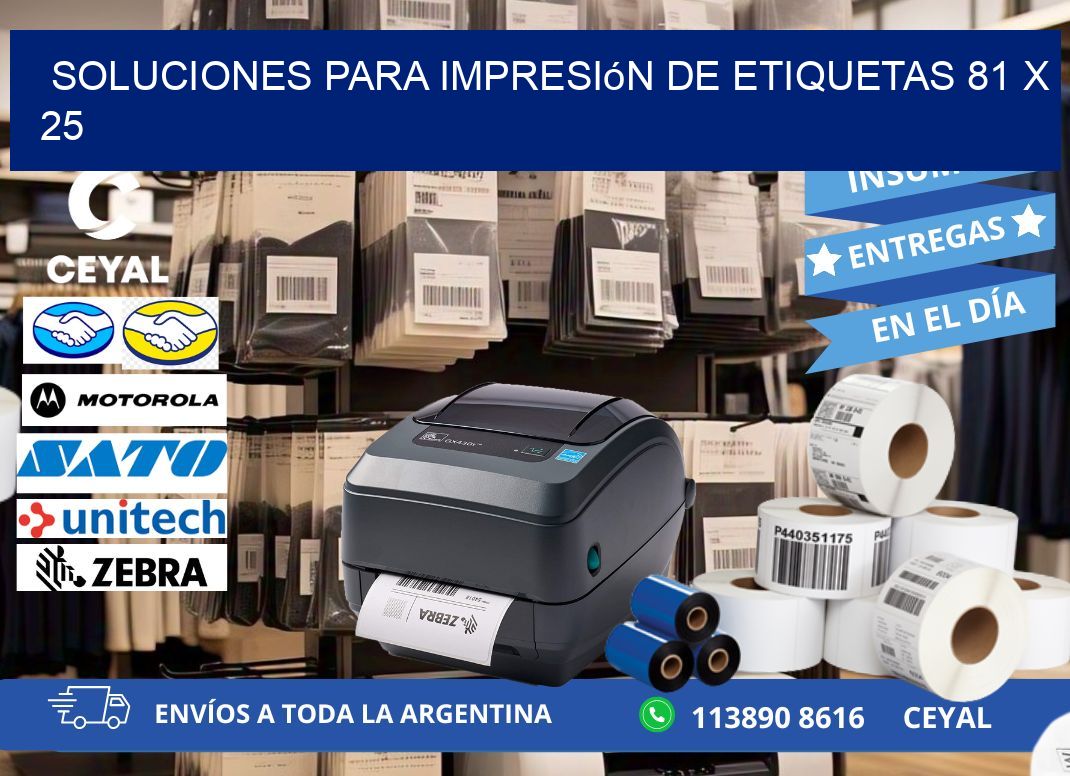 Soluciones para impresión de etiquetas 81 x 25