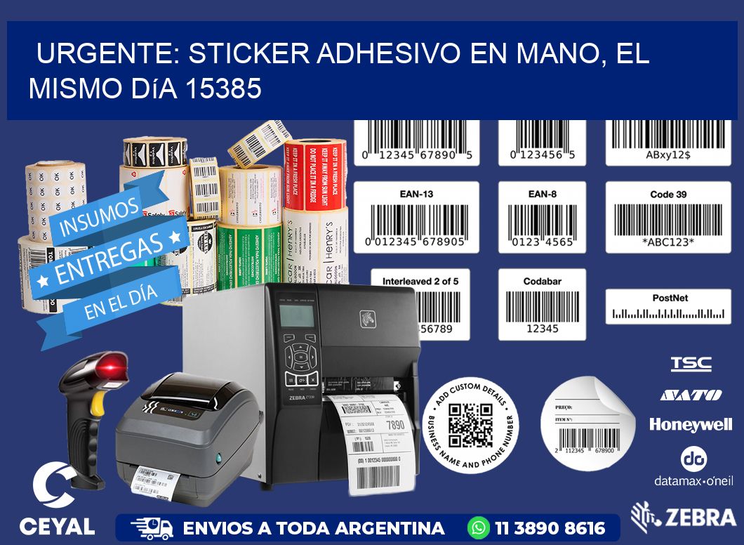Urgente: Sticker adhesivo en Mano, el Mismo Día 15385