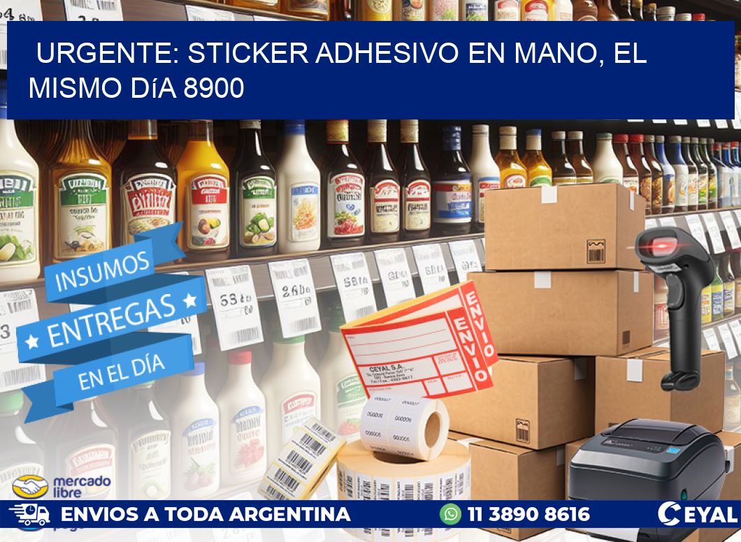 Urgente: Sticker adhesivo en Mano, el Mismo Día 8900