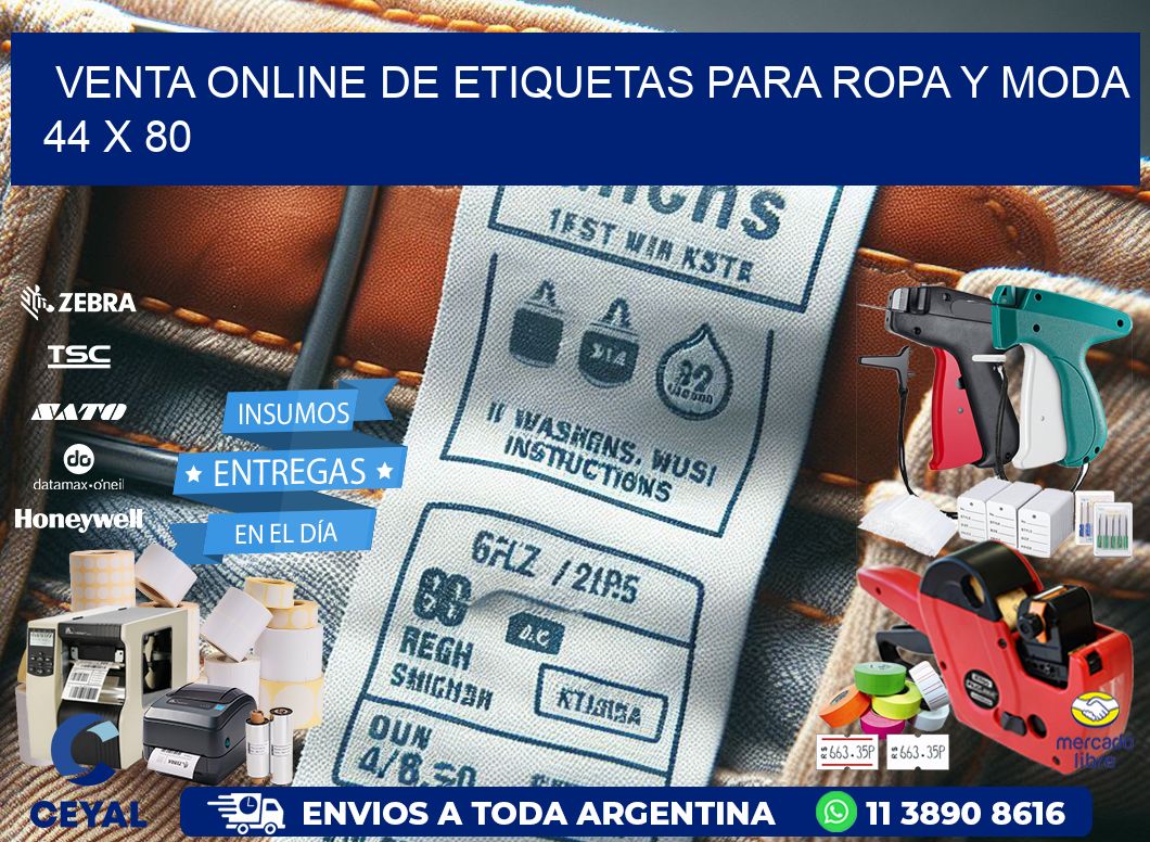 Venta Online de Etiquetas para Ropa y Moda 44 x 80
