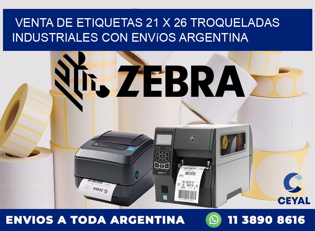 Venta de etiquetas 21 x 26 troqueladas industriales con envíos Argentina
