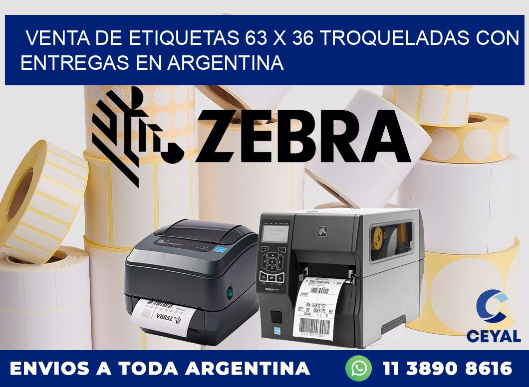 Venta de etiquetas 63 x 36 troqueladas con entregas en Argentina