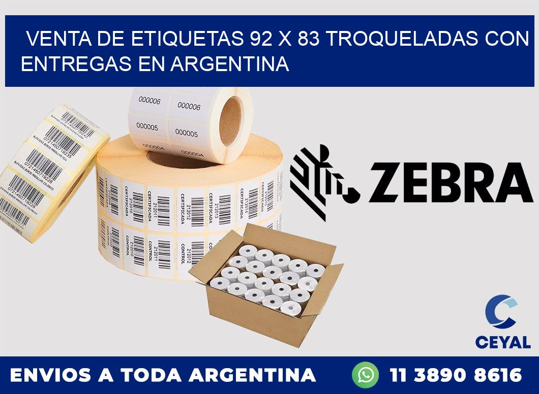 Venta de etiquetas 92 x 83 troqueladas con entregas en Argentina