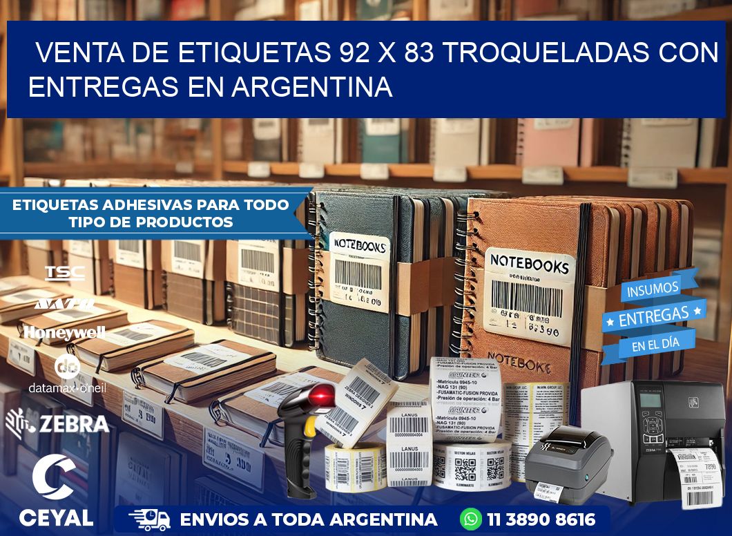 Venta de etiquetas 92 x 83 troqueladas con entregas en Argentina