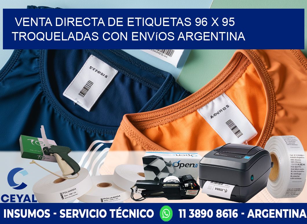 Venta directa de etiquetas 96 x 95 troqueladas con envíos Argentina