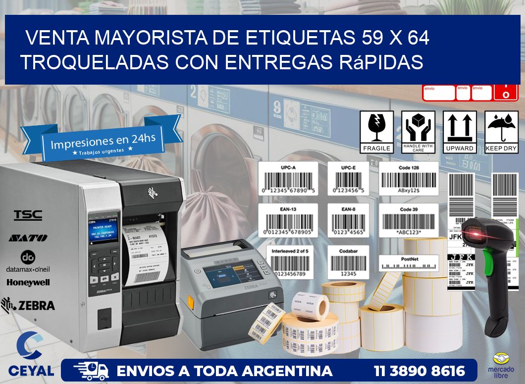 Venta mayorista de etiquetas 59 x 64 troqueladas con entregas rápidas
