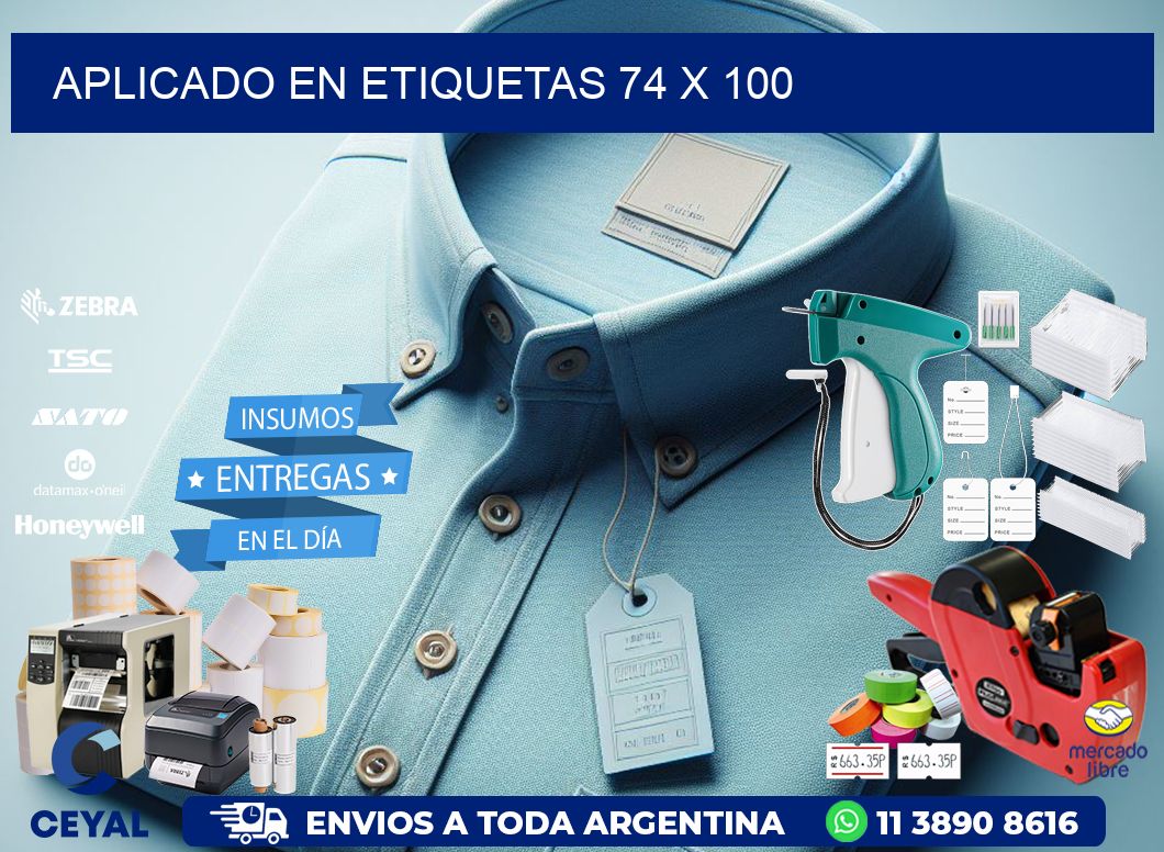 aplicado en etiquetas 74 x 100