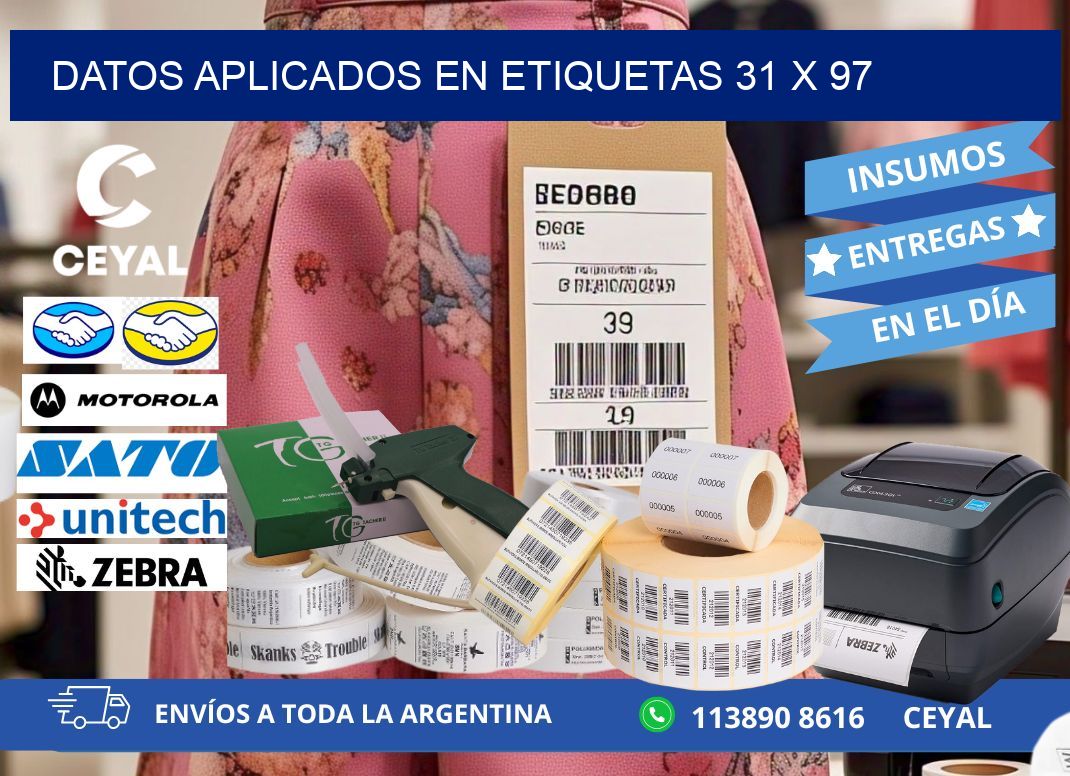 datos aplicados en etiquetas 31 x 97