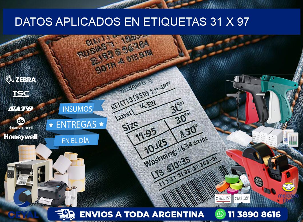 datos aplicados en etiquetas 31 x 97