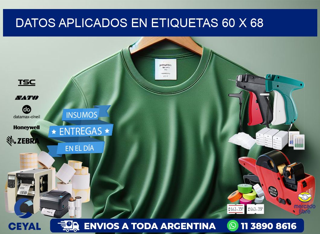 datos aplicados en etiquetas 60 x 68