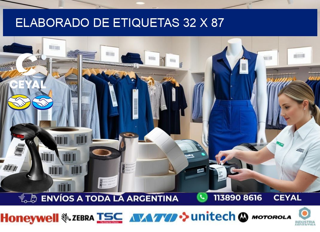 elaborado de etiquetas 32 x 87