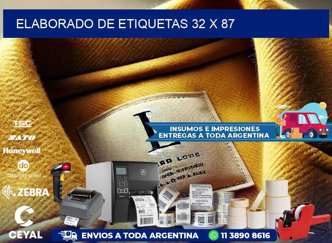 elaborado de etiquetas 32 x 87