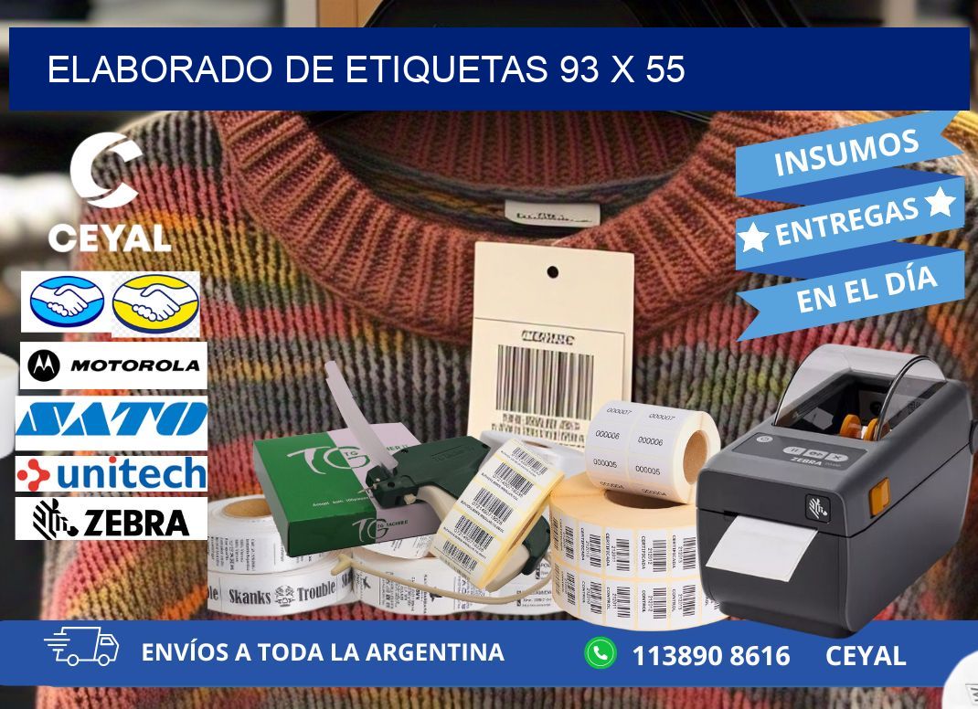 elaborado de etiquetas 93 x 55