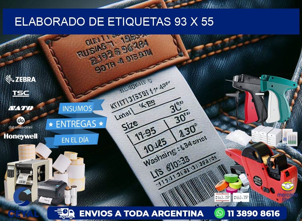 elaborado de etiquetas 93 x 55