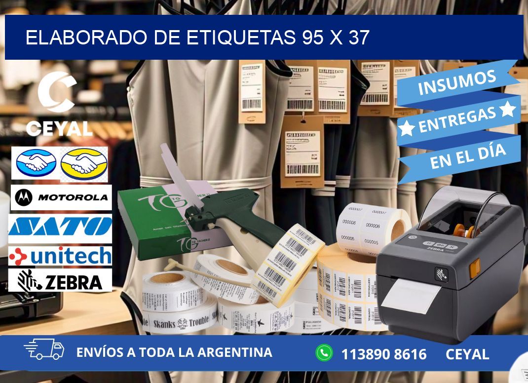 elaborado de etiquetas 95 x 37